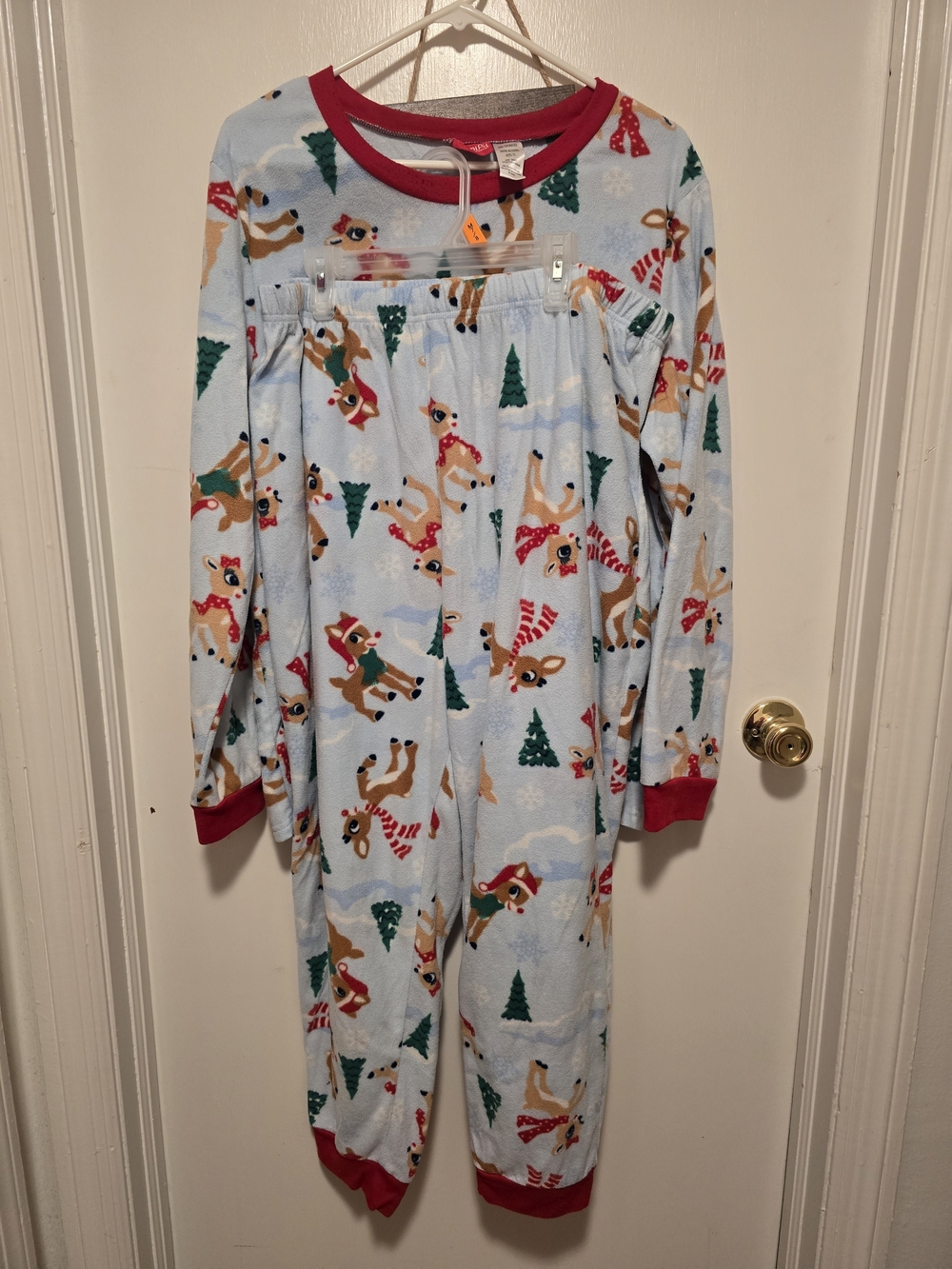 Family Holiday Rudolph Red Nosed Reindeer Pajama Set - Mens XL, Womens XL & M